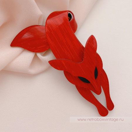 LEA STEIN Брошь «Красная лиса с люрексом»