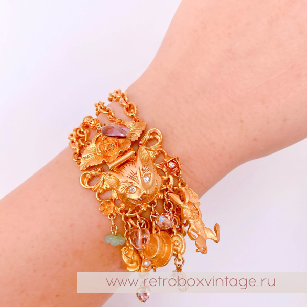 KIRKS FOLLY Браслет "Сказки Чеширского кота" размер L Коллекция "Алиса в стране чудес"