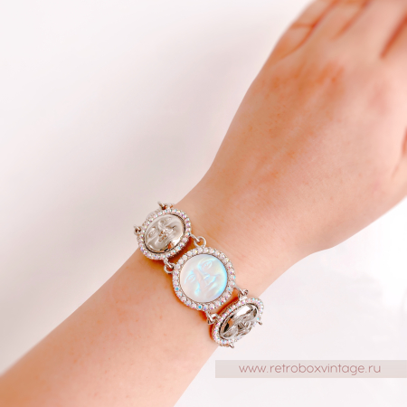 KIRKS FOLLY Браслет "Шесть лун: чередующиеся светлые и серебристые"