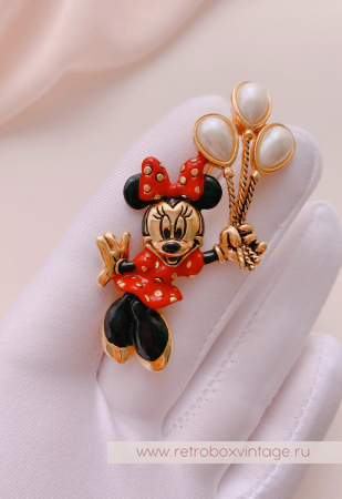NAPIER / DISNEY Брошь «Минни Маус с шарами»