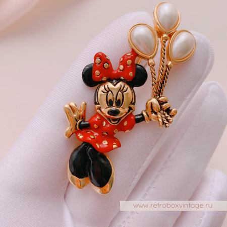 NAPIER / DISNEY Брошь «Минни Маус с шарами»