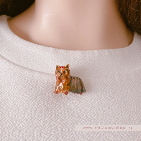 ERWIN PEARL Брошь «Собака йоркширский терьер»
