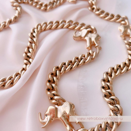 CAROLEE Ожерелье-цепь «Золотые слоны»