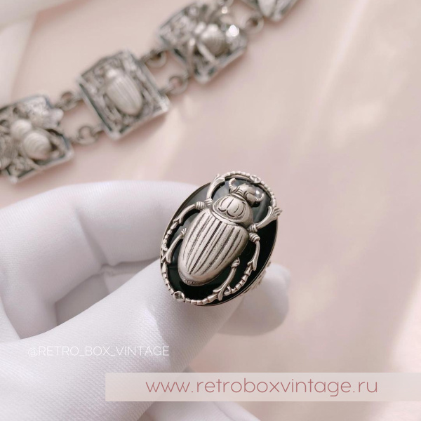 SWEET ROMANCE Кольцо «Скарабей: серебро»