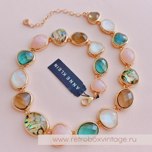 ANNE KLIEIN Ожерелье «Морские камушки: лесная пастель»