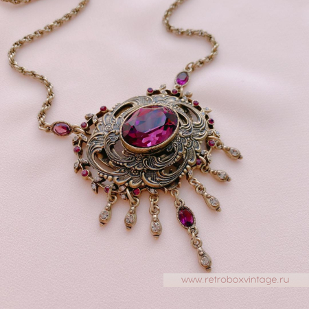 SWEET ROMANCE Ожерелье «Одетта: фиолетовый аметист в бронзе»