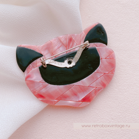 LEA STEIN Брошь «Кошечка: рыжий арлекин» черные глазки