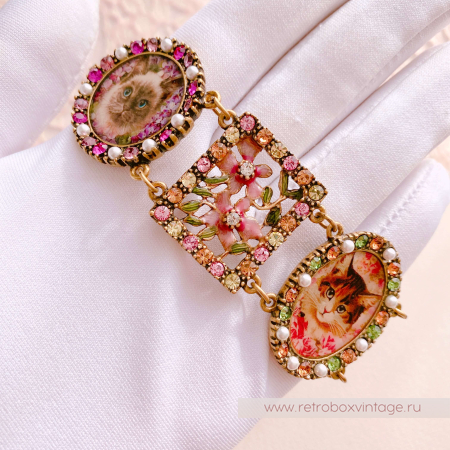 SWEET ROMANCE Браслет "Кошки и цветы"