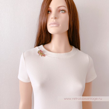 MICHAEL MICHAUD Брошь "Веточка с персиками"