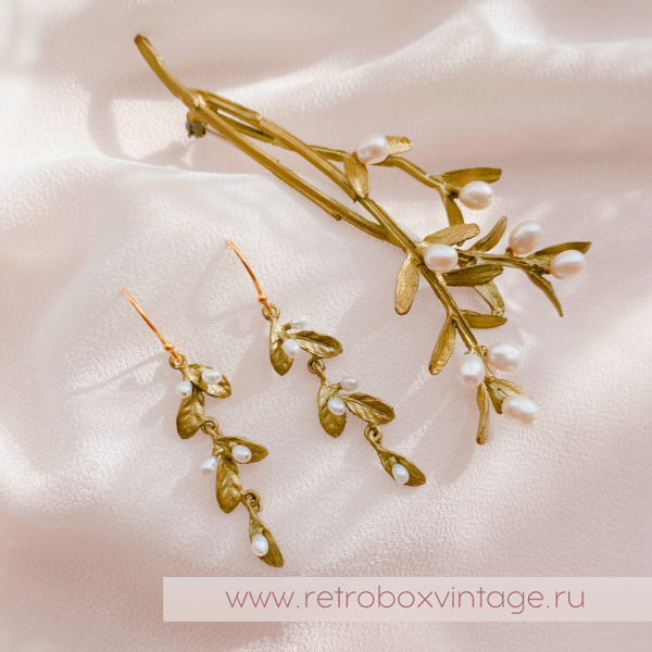 MICHAEL MICHAUD Серьги "Ароматные травы: листочки и жемчужины" MICHAEL MICHAUD Серьги "Ароматные травы: листочки и жемчужины"