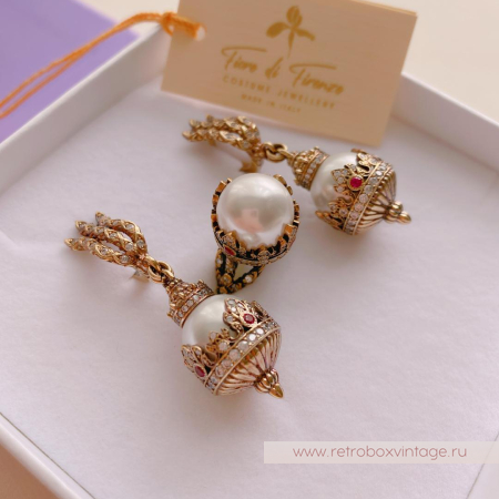 FIORE DI FIRENZE Комплект «Короны с жемчугом» коллекция SOVRANO