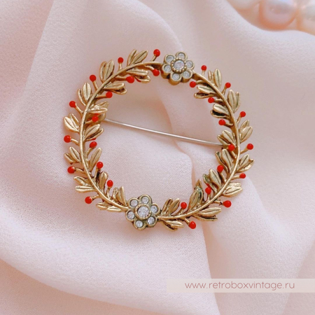 MICHAEL MICHAUD Брошь «Рождественский веночек»