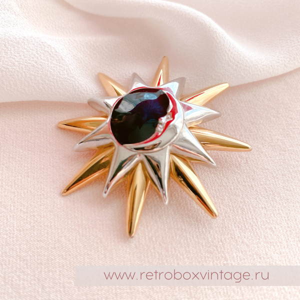 LIZ CLAIBORNE Брошь "Солнце, луна и звезда"