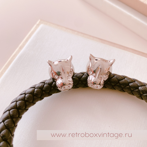 UVELINA Серьги "Серебристые пантеры: прозрачные кристаллы"