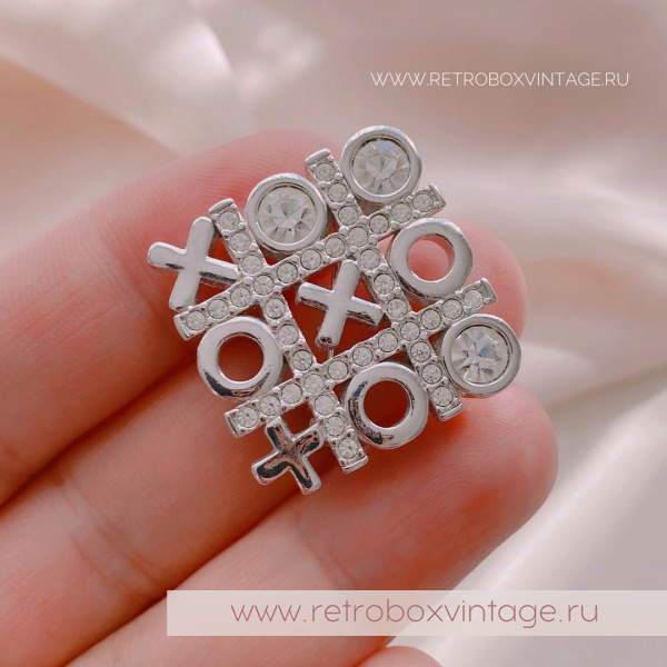SWAROVSKI Брошь «Крестики-нолики: серебро»