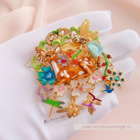 KIRKS FOLLY Брошь-кулон «Лесная фея и олененок» KIRKS FOLLY Брошь-кулон «Лесная фея и олененок»