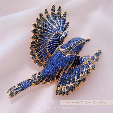 JOAN RIVERS Брошь «Синяя птица счастья» с номером на сертификате