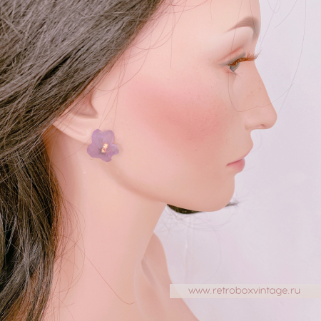 MICHAEL MICHAUD Серьги-пусеты «Нежные фиалки» коллекция African violet