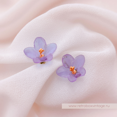MICHAEL MICHAUD Серьги-пусеты «Нежные фиалки» коллекция African violet