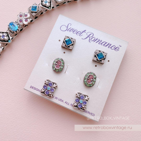 SWEET ROMANCE Трио серьги-пусеты «Сильвия»