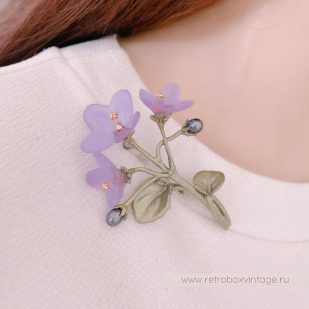 MICHAEL MICHAUD Брошь «Нежные фиалки» коллекция African violet