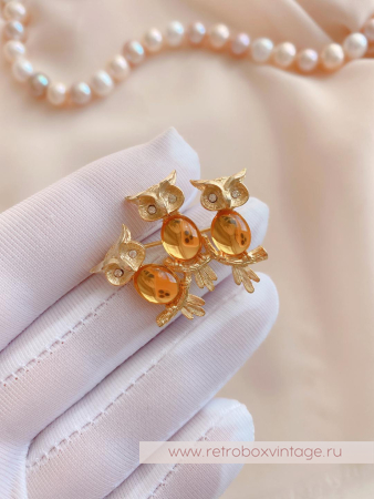 JJ/JONET JEWELRY Брошь «Солнечные совушки»