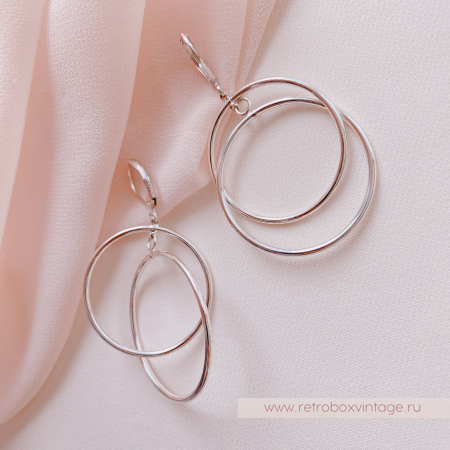 JOAN RIVERS Серьги "Двойные кольца: серебро"