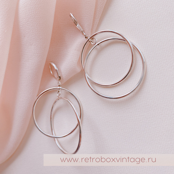 JOAN RIVERS Серьги "Двойные кольца: серебро"