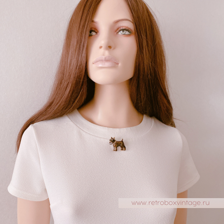 ERWIN PEARL Брошь «Собака шотландский терьер»