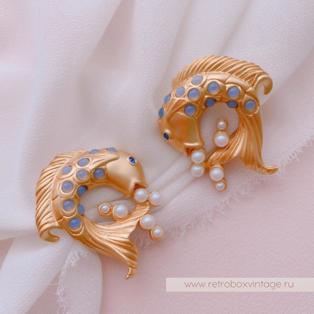 AVON / ELIZABETH TAYLOR Клипсы «Золотые рыбки: коллекция мерцающего моря»