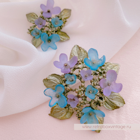 MICHAEL MICHAUD Брошь "Цветущая гортензия" большая