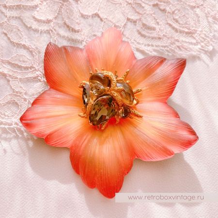 ALEXIS BITTAR Брошь «Пламенный цветок» кристальная сердцевина