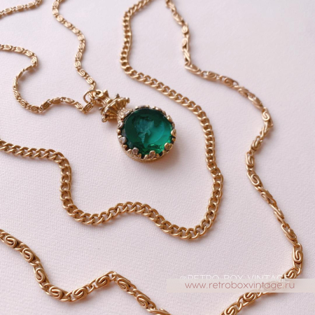 GOLDETTE Ожерелье «Афродита: изумрудная инталия»
