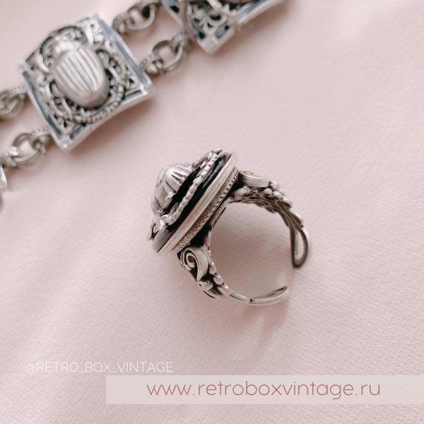 SWEET ROMANCE Кольцо «Скарабей: серебро»