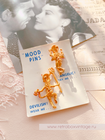 MOOD PINS Броши парные "Ангел и демон"