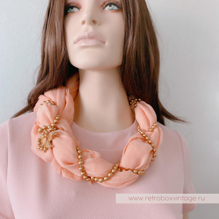 CAROLEE Ожерелье с брошью «Жемчужное золото и золотой цветок»