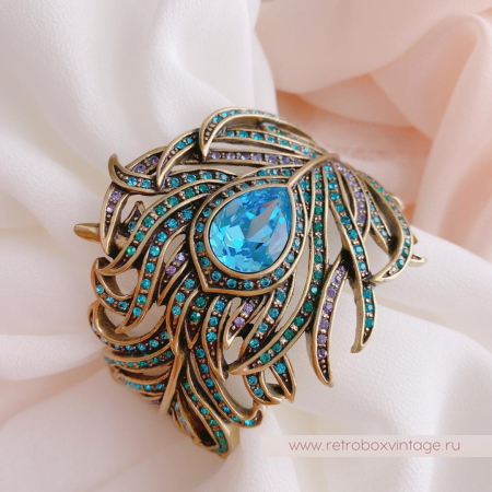 HEIDI DAUS Браслет «Перо синей птицы» павлин размер L