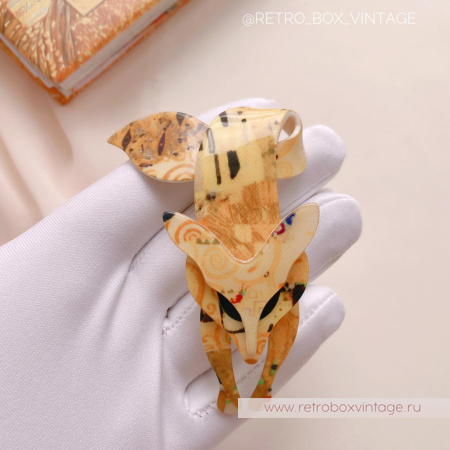 LEA STEIN Брошь «Лиса в стиле климта 2»