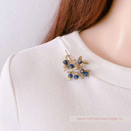 MICHAEL MICHAUD Брошь "Черника" (натуральный лазурит)