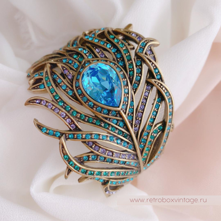 HEIDI DAUS Браслет «Перо синей птицы» павлин размер L