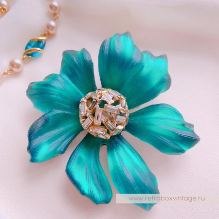 ALEXIS BITTAR Брошь «Изумрудный космический цветок»