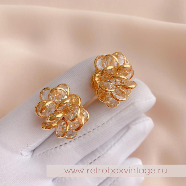 SWAROVSKI Клипсы с безелями «Кубышки»