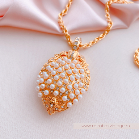 EDGAR BEREBI Кулон-локет на цепочке "Принцесса Александра" жемчужный