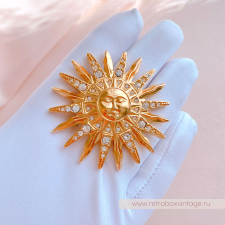 TRIFARI Брошь "Золотое солнце ацтеков"