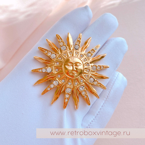 TRIFARI Брошь "Золотое солнце ацтеков"