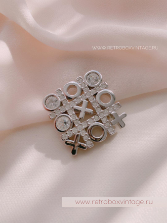 SWAROVSKI Брошь «Крестики-нолики: серебро»