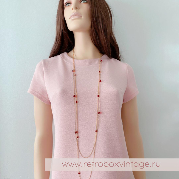 NO NAME Нить с безелями «Алый цвет»