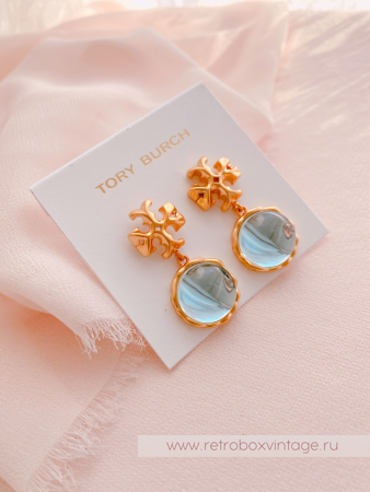 TORY BURCH Серьги «Голубой лед»