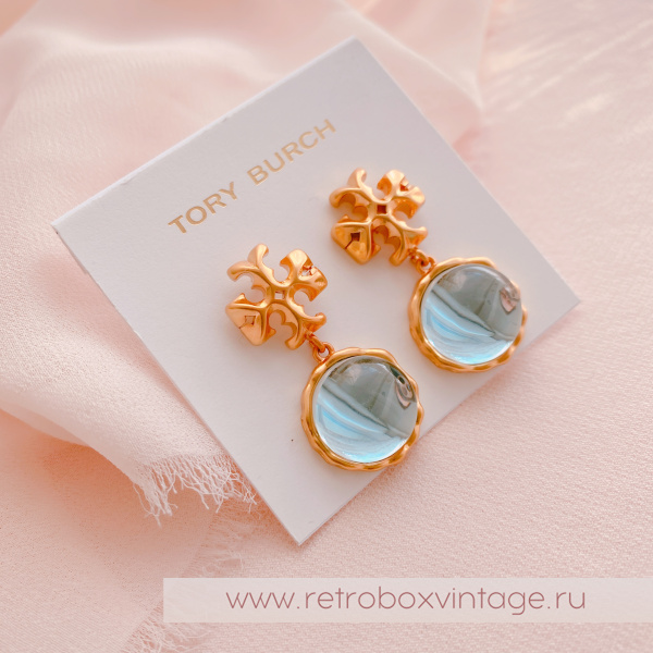 TORY BURCH Серьги «Голубой лед»