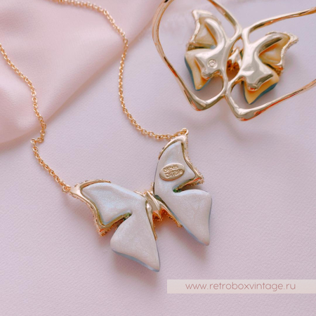 ALEXIS BITTAR Браслет каф «Голубая бабочка jardin mistere»